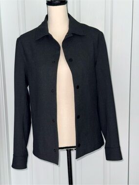 ZARA Gray 4-Way Stretch Collared‎ Snap Jacket Womens XS